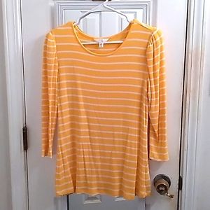 Yellow stripe top size small